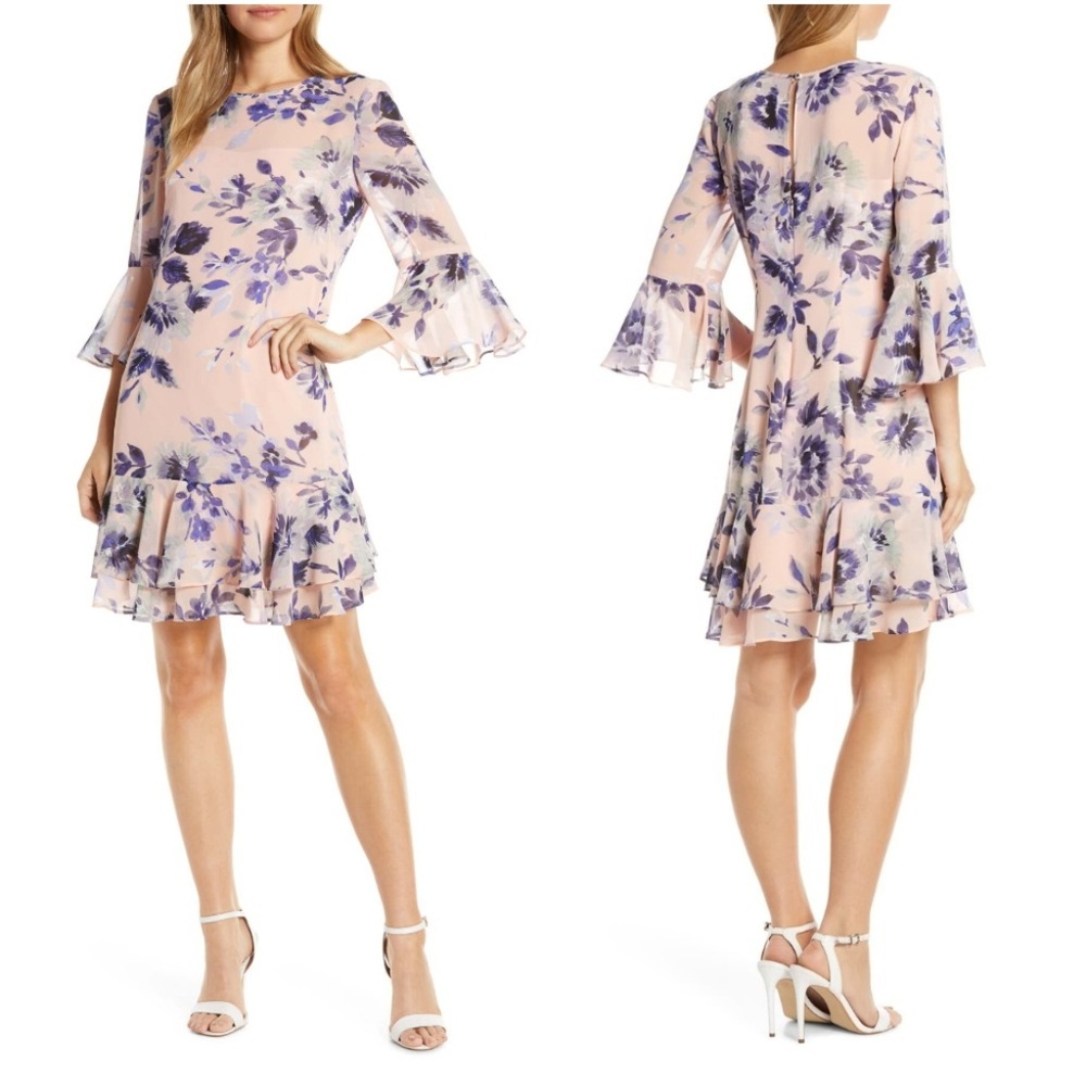 Eliza J | Floral Chiffon Dress